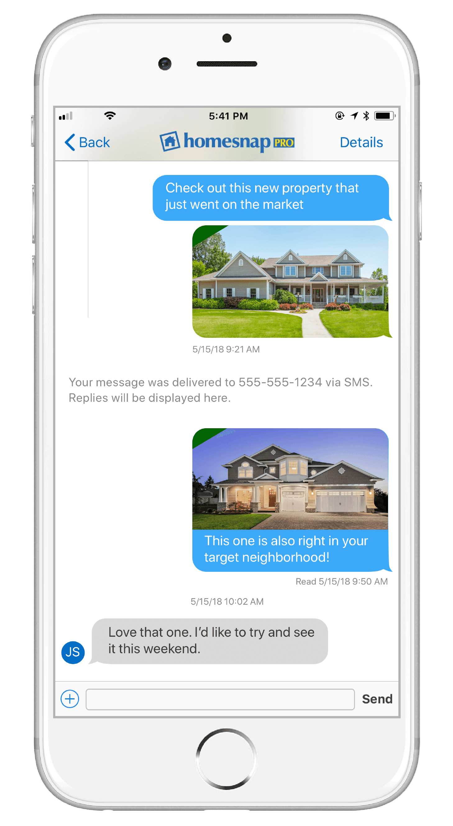 Old designs for Homesnap Messages